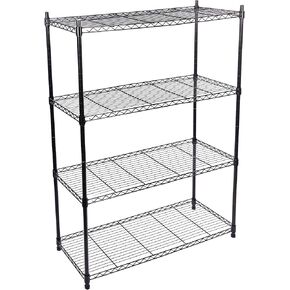 Elevon 4-Shelf Adjustable, Heavy Duty Storage Shelving Unit (350 lbs Loading Capacity per Shelf), Steel Organizer Wire Rack, Black (35" L x 13.4" W x 48.2" H)