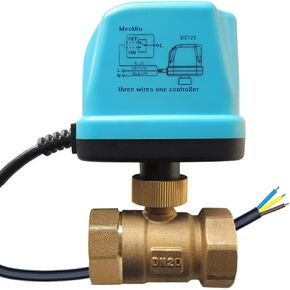 Meskliu AC110V Motorized Ball Valve,2 Wire Auto Return Setup 3/4" DN20 Brass Electrical Ball Valve with Standard Port (Normally Closed)