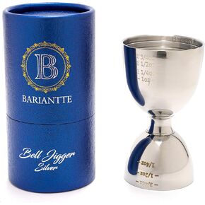 BARIANTTE Silver Bell Jigger for Bartending, Premium Cocktail Jigger 2 oz 1 oz, Shot Measure Jigger, Durable Double Jigger with Measurements Inside - Cocktail Measuring Cup, Mirror Finish Bar Jigger in Saudi Arabia