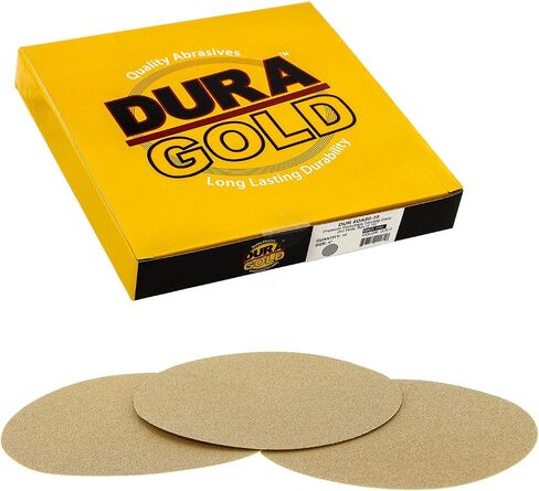 Dura-Gold Premium 8" Gold PSA Sanding Discs - 40 Grit (Box of 10) - Self Adhesive Stickyback Sandpaper for DA Sander, Finishing Coarse-Cut Abrasive - Sand Automotive Car Paint, Woodworking Wood, Metal in Saudi Arabia