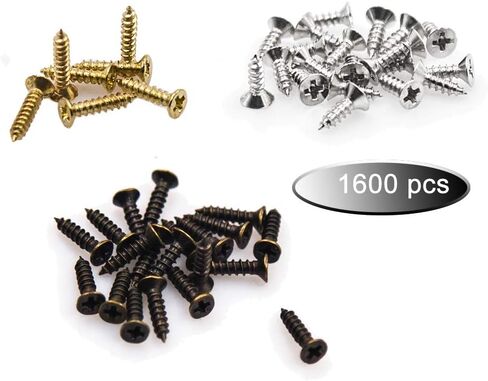 newlng 1200pcs Small Screws Phillips Flat Head Cross Self Tapping Tiny Screw Cabinet Electronic Accessories Screw Multifunctional DIY Micro Woodworking Mini Screw Set Gold in Saudi Arabia