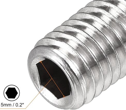 مجموعة براغي Uxcell ذات نقطة كروية، M10 x 16 مم 304 من الفولاذ المقاوم للصدأ متري زنبركي سداسي المسمار 6 قطع in Kuwait