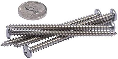 10 X 3" Stainless Pan Head Phillips Wood Screw, (25 Pack), 18-8 (304) Stainless Steel Screws by Bolt Dropper Corrosion Resistant Deep Cut Drive Pan Head in Kuwait