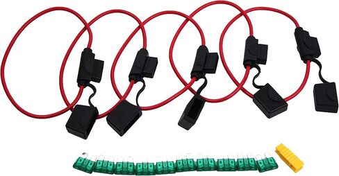 حامل مصهر للسيارة 30A مصهر مجرف و12AWG كابل 5 قطع 30A مصهر مجرف 10 قطع حزمة بيع (30A) in Kuwait