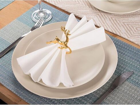 حلقات مناديل عيد الميلاد، حامل مناديل الرنة، لوازم حفلات العطلات (ذهبية، 6 عبوات) in Kuwait