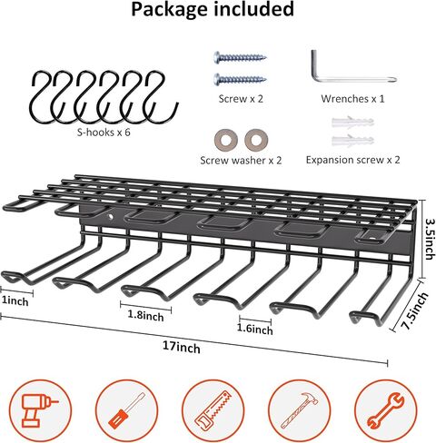 Yidaimi Power Tool Organizer with 5 Drill Rack,Battery Tool Organizer and Storage,Garage Heavy Duty Metal Tool Shelf,130 Pounds Weight Limit,Power Tool Holder Wall Mounted,5 Cordless Drills Tool Rack in Saudi Arabia
