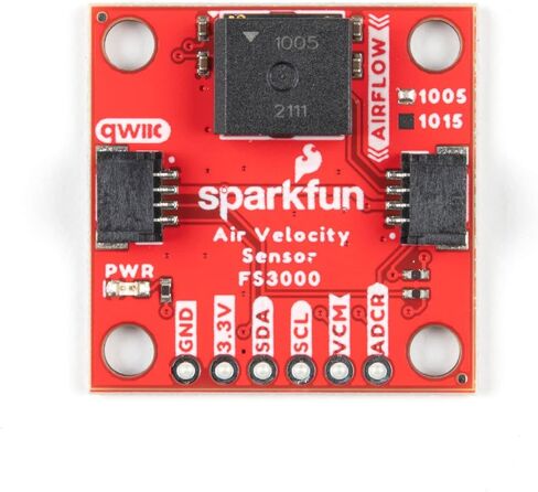 مستشعر سرعة الهواء SparkFun Breakout-FS3000-1005 (Qwiic) - لوحة التوصيل والتشغيل مع نطاق وحدة الاتصال Qwiic من 0-7.2 متر/الثانية (0-16.2 ميل في الساعة) - إخراج رقمي للمستشعر القائم على نابعة حرارية بدقة 12 بت in Saudi Arabia