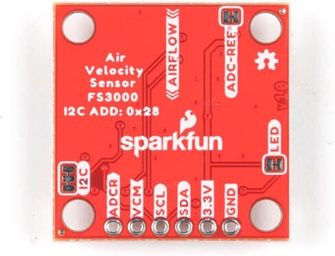مستشعر سرعة الهواء SparkFun Breakout-FS3000-1005 (Qwiic) - لوحة التوصيل والتشغيل مع نطاق وحدة الاتصال Qwiic من 0-7.2 متر/الثانية (0-16.2 ميل في الساعة) - إخراج رقمي للمستشعر القائم على نابعة حرارية بدقة 12 بت in Saudi Arabia
