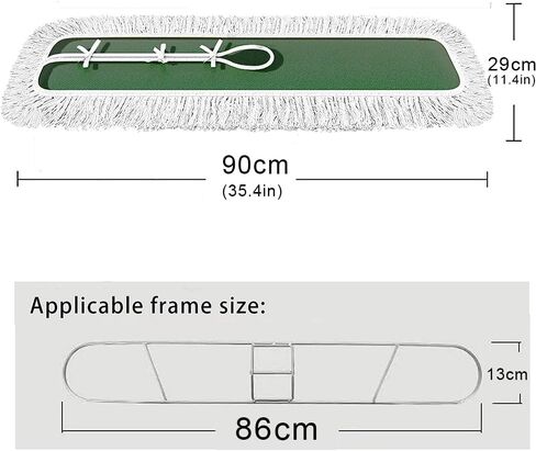 استبدال رأس ممسحة الغبار للمنظف التجاري، وسادات ممسحة من الألياف الدقيقة قطعتان، رأس ممسحة الغبار الصناعية القابلة لإعادة الاستخدام من القطن لتنظيف الأرضيات ومستلزمات النظافة، تناسب إطار 90 سم، يمكن غسلها في الغسالة in Kuwait