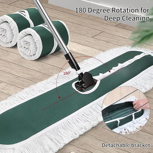 استبدال رأس ممسحة الغبار للمنظف التجاري، وسادات ممسحة من الألياف الدقيقة قطعتان، رأس ممسحة الغبار الصناعية القابلة لإعادة الاستخدام من القطن لتنظيف الأرضيات ومستلزمات النظافة، تناسب إطار 90 سم، يمكن غسلها في الغسالة in Kuwait