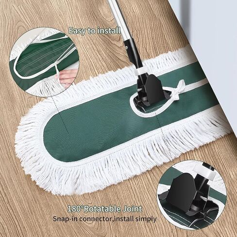 استبدال رأس ممسحة الغبار للمنظف التجاري، وسادات ممسحة من الألياف الدقيقة قطعتان، رأس ممسحة الغبار الصناعية القابلة لإعادة الاستخدام من القطن لتنظيف الأرضيات ومستلزمات النظافة، تناسب إطار 90 سم، يمكن غسلها في الغسالة in Kuwait