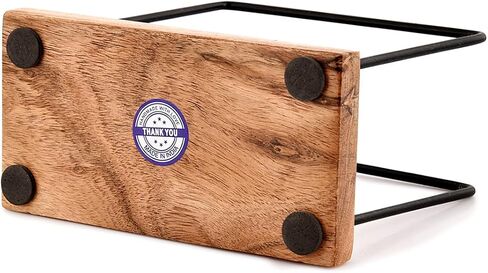 Samhita Wooden Napkin Holder for Table with Iron Wire, Standing Napkin Holder for Table, Kitchen Dining Room Cafes Home Décor (6" x 3" x 5") in Saudi Arabia