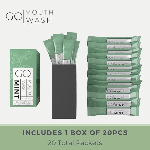 BOLD Mint GO Travel Size Mouthwash Packets BOLD Mint – Individual Mini Mouthwash for Fresh Breath - Smart Packet Design to reduce travel bottle waste -BOLD Mint Flavored Portable Travel Mouthwash Bulk in Saudi Arabia