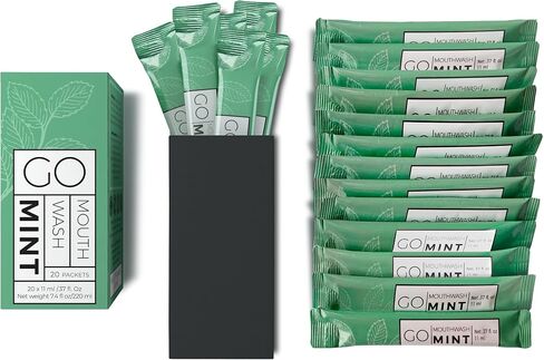 BOLD Mint GO Travel Size Mouthwash Packets BOLD Mint – Individual Mini Mouthwash for Fresh Breath - Smart Packet Design to reduce travel bottle waste -BOLD Mint Flavored Portable Travel Mouthwash Bulk in Saudi Arabia