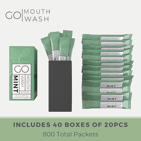 BOLD Mint GO Travel Size Mouthwash Packets BOLD Mint – Individual Mini Mouthwash for Fresh Breath - Smart Packet Design to reduce travel bottle waste -BOLD Mint Flavored Portable Travel Mouthwash Bulk in Saudi Arabia