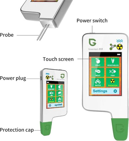 جهاز اختبار النترات الرقمي المحمول من Greentest، كاشف إشعاع الطعام، عداد Geigor، جهاز قياس TDS للمياه، للفواكه والخضروات والأسماك واللحوم والماء in Saudi Arabia