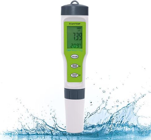 AEROSPRING 3-in-1 Waterproof Multifunction Digital Meter, Measures Electrical Conductivity (EC), pH and Temperature Functions Specially Designed for Hydroponic Systems in Saudi Arabia