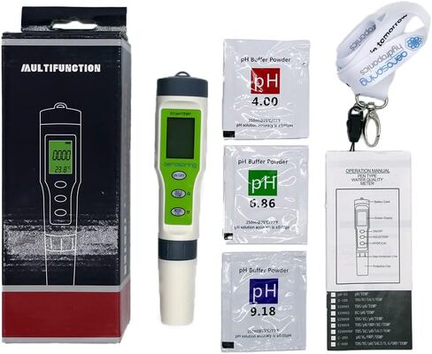 AEROSPRING 3-in-1 Waterproof Multifunction Digital Meter, Measures Electrical Conductivity (EC), pH and Temperature Functions Specially Designed for Hydroponic Systems in Saudi Arabia