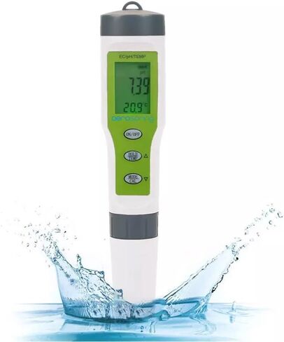 AEROSPRING 3-in-1 Waterproof Multifunction Digital Meter, Measures Electrical Conductivity (EC), pH and Temperature Functions Specially Designed for Hydroponic Systems in Saudi Arabia