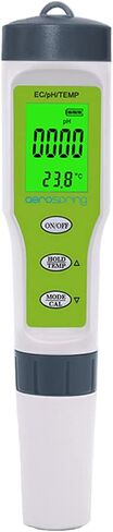 AEROSPRING 3-in-1 Waterproof Multifunction Digital Meter, Measures Electrical Conductivity (EC), pH and Temperature Functions Specially Designed for Hydroponic Systems in Saudi Arabia