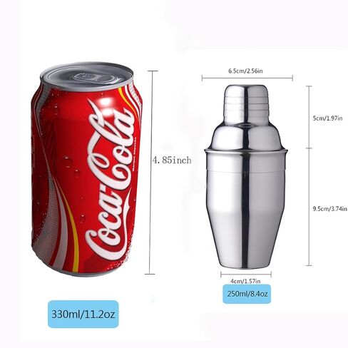Delidge 8oz Small Cocktail Shaker Mini Martini Shaker Small Drink Shaker with Strainer and Lid Top,Stainless Steel Mini Cocktail Shakers Bar Shaker Small Shakers Bartending 250ml in Saudi Arabia