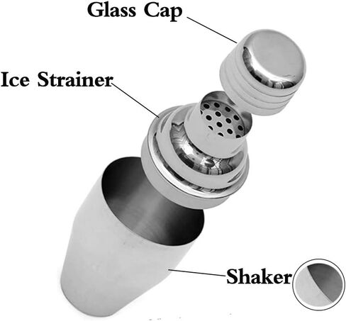Delidge 8oz Small Cocktail Shaker Mini Martini Shaker Small Drink Shaker with Strainer and Lid Top,Stainless Steel Mini Cocktail Shakers Bar Shaker Small Shakers Bartending 250ml in Saudi Arabia