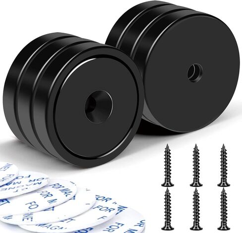 LOVIMAG Strong Magnets, 3 Size Heavy Duty Rare Earth Magnets, Neodymium Cup Magnets with Countersunk Hole and Screw for Wall Mounting, Tool Organizer, Cruise, Fridge, Cabinet Magnets-Pack of 12 in Kuwait