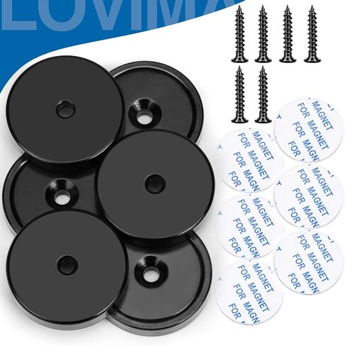 LOVIMAG Strong Magnets, 3 Size Heavy Duty Rare Earth Magnets, Neodymium Cup Magnets with Countersunk Hole and Screw for Wall Mounting, Tool Organizer, Cruise, Fridge, Cabinet Magnets-Pack of 12 in Kuwait
