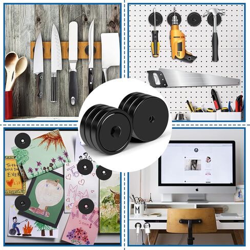 LOVIMAG Strong Magnets, 3 Size Heavy Duty Rare Earth Magnets, Neodymium Cup Magnets with Countersunk Hole and Screw for Wall Mounting, Tool Organizer, Cruise, Fridge, Cabinet Magnets-Pack of 12 in Kuwait