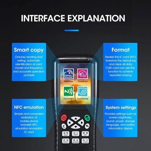 Rfid ID Card Reader Copier, IcopyX100 Rfid 125kHz ID Card Copier New Rfid Duplicator NFC Key Writer with Writable T5577 RFID Cards and Key Fob Tags Handheld RFID Reader for Door Access Control in Saudi Arabia