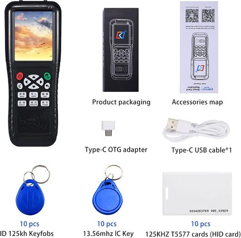 Rfid ID Card Reader Copier, IcopyX100 Rfid 125kHz ID Card Copier New Rfid Duplicator NFC Key Writer with Writable T5577 RFID Cards and Key Fob Tags Handheld RFID Reader for Door Access Control in Saudi Arabia