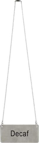 علامة سلسلة المشروبات Thunder Group SLCS3173، منزوعة الكافيين، 8.89 سم طول × 3.81 سم ارتفاع، سلسلة 30.48 سم، فولاذ مقاوم للصدأ، عبوة من 24 قطعة in Kuwait