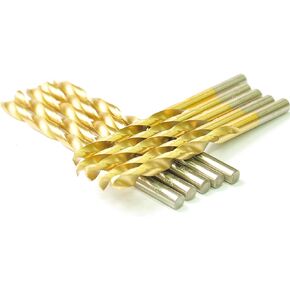 طول DRILLFORCE HSS Jobber 10 قطع، 7/32 بوصة × 3-3/4 بوصة لقم ثقب ملتوية مطلية بالتيتانيوم، مثقاب معدني، مثالي للحفر على الفولاذ الطري والنحاس والألومنيوم وسبائك الزنك وما إلى ذلك. حزمة في كيس بلاستيكي (7/32) ) in Kuwait
