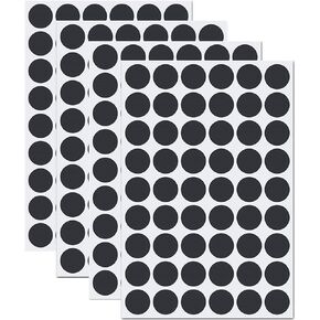HFBlins 4 Sheets Screw Hole Covers Stickers, PVC Material Self Adhesive Screw Covers Caps, 21mm Dustproof Sticker 54 pcs in 1 Sheet Wooden Furniture Accessories (4 Sheets Black)