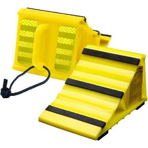 LEAD BRAND Wheel Chocks with Non Slip Base, Suitable for Most Tyre Sizes.Ideal Chocks for RV&Trailer, (L8 L x W4.7 x H4.1), Pack of 2 and Carry Bag.