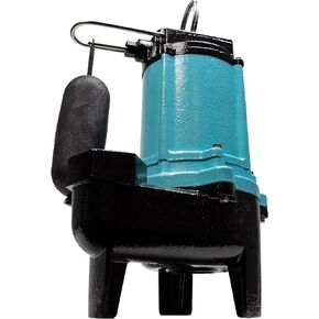 Little Giant 10SC-CIA-SFS 115 فولت، 7200 جالون في الساعة، 1/2 حصان مضخة مياه الصرف الصحي/النفايات السائلة الأوتوماتيكية من الحديد الزهر مع مفتاح تعويم مدمج و20 قدمًا. الحبل، الأزرق، 511431 in Kuwait