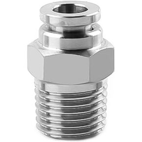 1Pack Pneumatic Stainless Steel Male Straight 1/2" Tube OD x 1/2" NPT Thread Push to Connect Air Fittings,Air Line Hose Fittings Kit Connector(1, 1/2''OD X 1/2''NPT) in Saudi Arabia