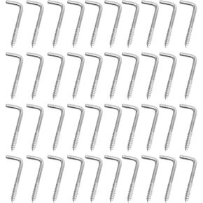 YXQ 50 قطعة خطاف منحني مربع، M4.7-50x18mm خطاف جداري على شكل حرف L زاوية قائمة لتعليق عرض المجوهرات، مطلي بالزنك in Kuwait