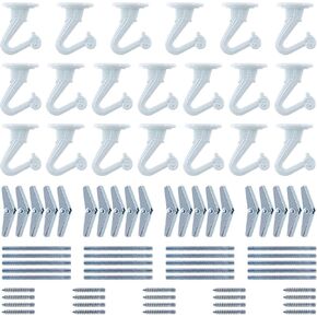 غلاركس 20 مجموعة/80 قطعة خطاف سقف 1 انش شديد التحمل مع براغي فولاذية واجنحة تبديل لتعليق النباتات وتركيب السقف وتثبيت تجويف الحائط، لمسة نهائية من المينا البيضاء in Kuwait