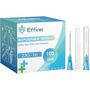 100 حزمة 23 إبرة مقاس 1 بوصة، إبر حقنة قفل Luer للمختبرات العلمية، الصناعية، 18G 20G 24G 25G 27G إبرة 1/2 بوصة in Kuwait