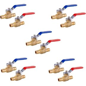 1/2 Inch PEX Expansion Ball Valve,4 Pack(2 Red/Hot and 2 Blue/Cold) Brass Shut Off Valve,F1960 PEX A Expansion Ball Valve for Potable Water in Saudi Arabia