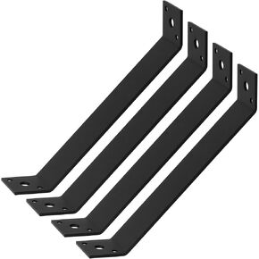 4 Pcs 6 Hole Inside Mount 45-Degree Angle Bracket, 11-1/8''x1-1/2'', Heavy Duty Connector Bracket, 45 Degree Angle Knee Braces, Inside Joint for Butt-Join Post and Beam Steel Thickness 3 mm in Saudi Arabia