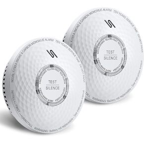 Ecoey Smoke Detector Carbon Monoxide Detector Combo, 10-Year Battery Combination Smoke Carbon Monoxide Alarm, Fire and CO Alarm with Test and Silence Function,1 Pack