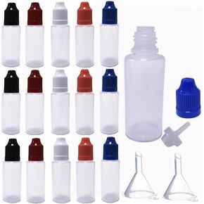 JOYWEE (15 عبوة، 10 مل) LDPE قطارة زجاجة قمع Eliquid قضيب ضغط إسقاط زجاجة مع طرف رفيع
