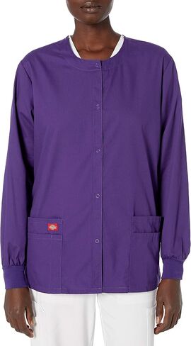 سترة Dickies النسائية المميزة بتوقيع Eds Scrubs Missy Fit Snap Front Warm-up in Kuwait