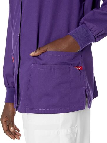 سترة Dickies النسائية المميزة بتوقيع Eds Scrubs Missy Fit Snap Front Warm-up in Kuwait