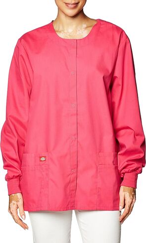 سترة Dickies النسائية المميزة بتوقيع Eds Scrubs Missy Fit Snap Front Warm-up in Kuwait