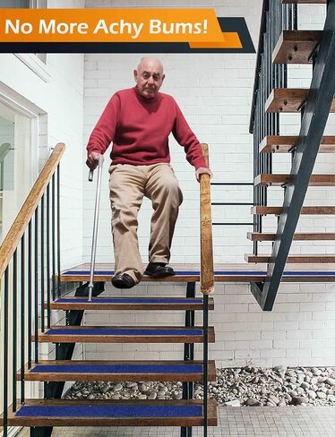 seloom شريط مضاد للانزلاق للسلالم في الهواء الطلق / داخلي، شريط قبضة عالي التحمل غير قابل للانزلاق للسلالم 4 بوصة × 33 قدم، شريط مقاوم للماء مانع للانزلاق شريط احتكاك عالي الجر للسلالم، شرائط لاصقة غير قابلة للانزلاق، أزرق in Kuwait