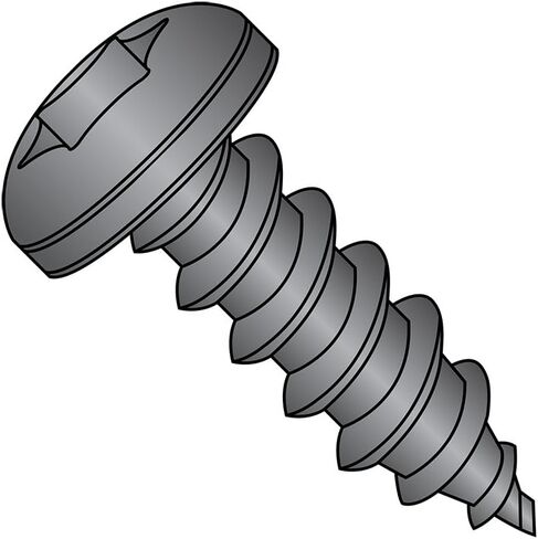 Steel Sheet Metal Screw, Black Oxide Finish, Pan Head, Star Drive, Type AB, #8-18 Thread Size, 3/4" Length (Pack of 100) in Saudi Arabia