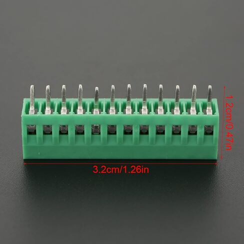 10 قطعة موصلات كتلة المحطة، 12 دبوس 2.54 مم درجة تركيب الطاقة PCB برغي موصل كتلة المحطة الخضراء in Kuwait